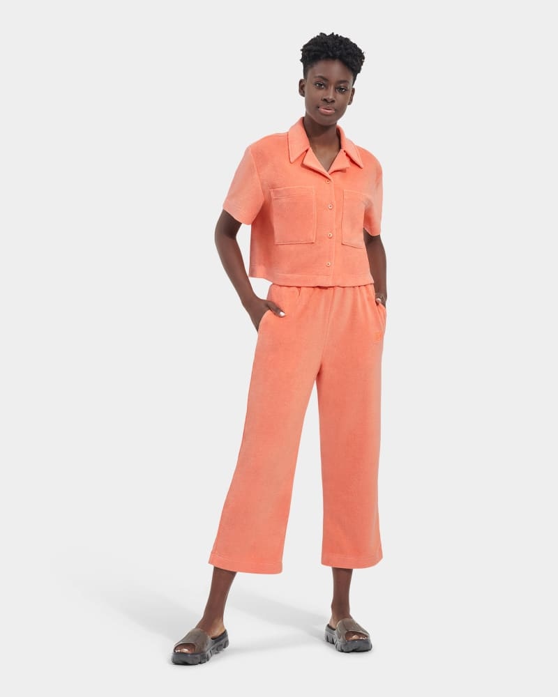 Orange Ugg Saniyah Short Sleeve Buttondown Women's Shirts | South Africa-8294306