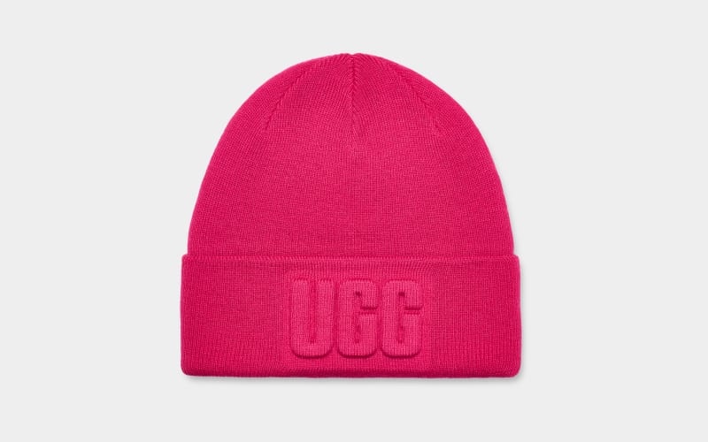 Pink Ugg 3d Graphic Logo Women\'s Beanie | South Africa-3604172