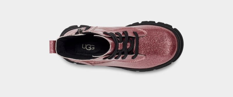 Pink Ugg Ashton Lace Up Glitter Kids' Boots | South Africa-5682914