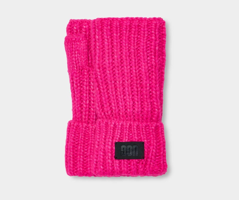 Pink Ugg Chunky Fingerless Cuff Women\'s Gloves | South Africa-4860532