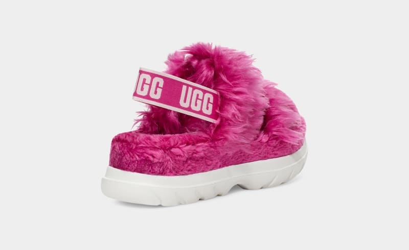 Pink Ugg Fluff Sugar Women's Sandals | South Africa-4876530