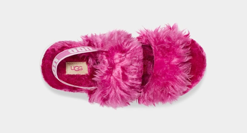 Pink Ugg Fluff Sugar Women's Sandals | South Africa-4876530