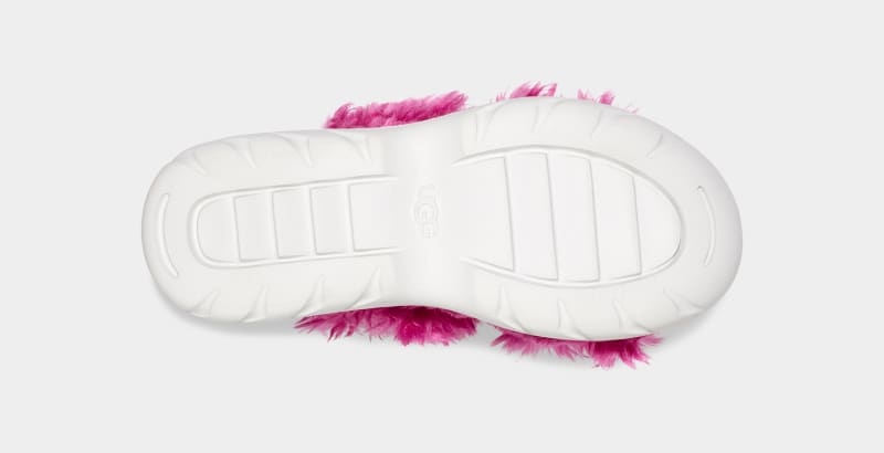 Pink Ugg Fluff Sugar Women's Sandals | South Africa-4876530