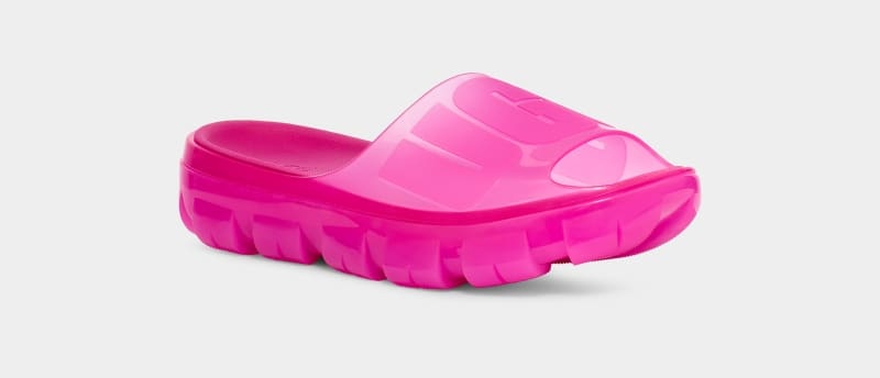 Pink Ugg Jella Clear Women's Slides | South Africa-1685349