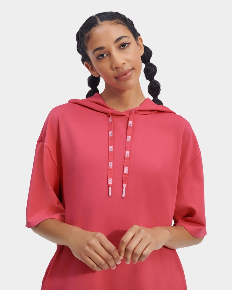 Pink Ugg Kassey Hooded T Shirt Women's Dress | South Africa-5731982