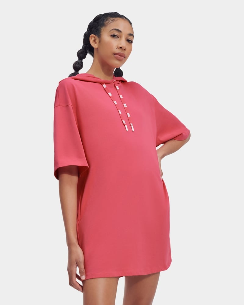 Pink Ugg Kassey Hooded T Shirt Women's Dress | South Africa-5731982