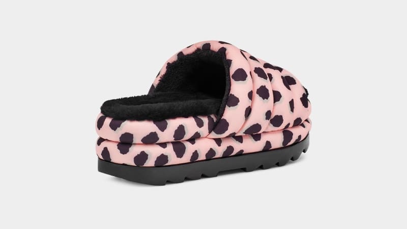 Pink Ugg Maxi Slide Cheetah Print Women's Slippers | South Africa-4237608