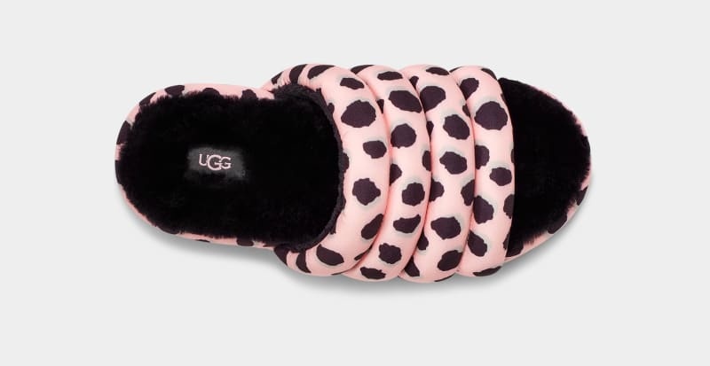 Pink Ugg Maxi Slide Cheetah Print Women's Slippers | South Africa-4237608