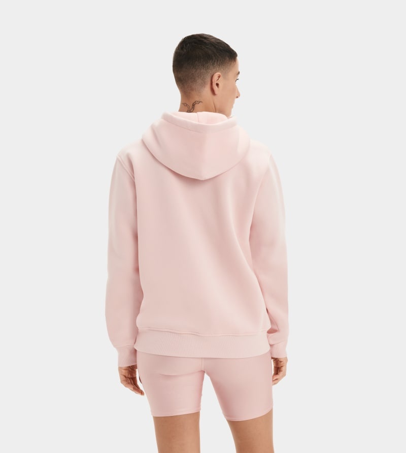 Pink Ugg Rey Fuzzy Logo Women's Hoodie | South Africa-7961052