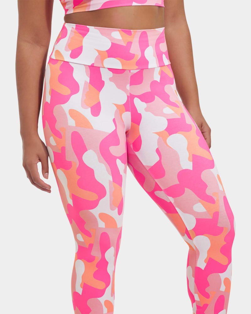 Pink Ugg Saylor Camo Print Women's Leggings | South Africa-0853261