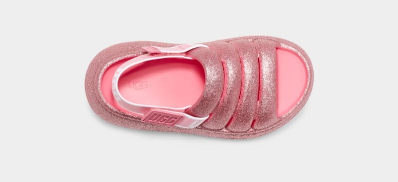 Pink Ugg Sport Yeah Glitter Kids' Slippers | South Africa-5017923