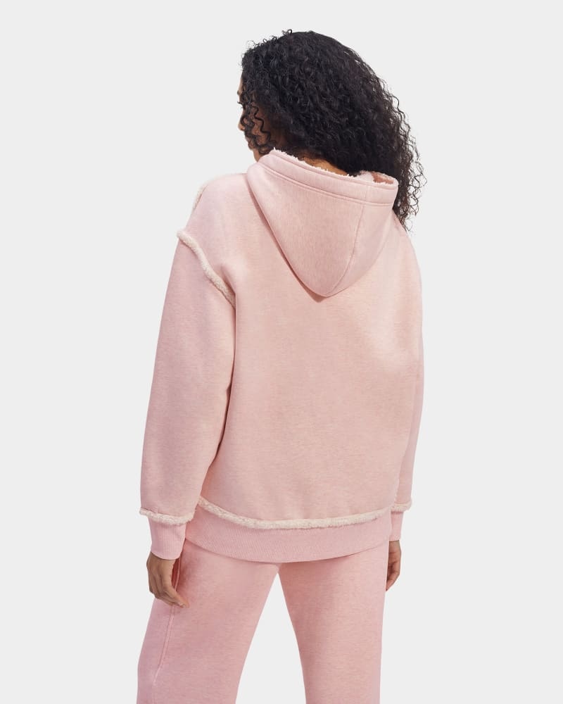 Pink White Ugg Joanne B Fleece Logo Women's Hoodie | South Africa-0697438