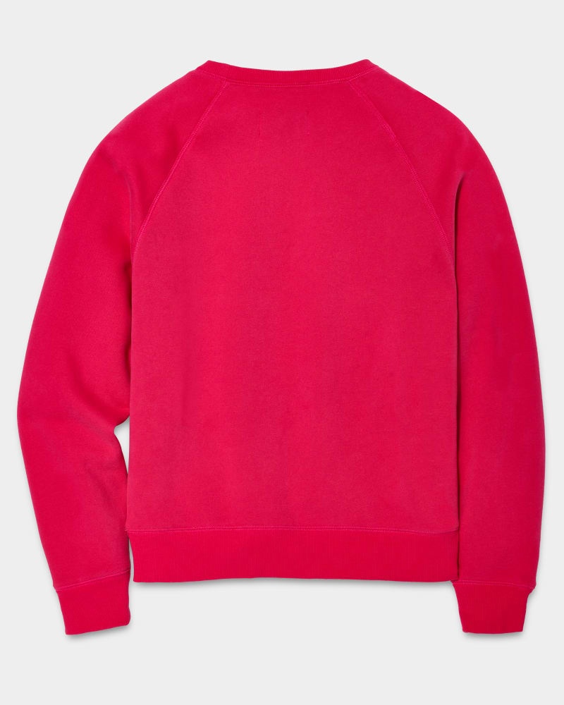 Pink / Dark Red Ugg Madeline Fuzzy Logo Crewneck Women's Sweatshirts | South Africa-9853472