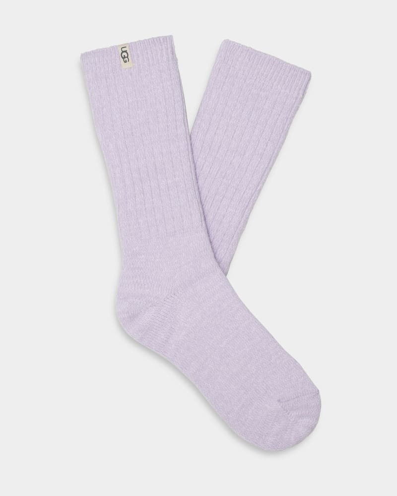 Purple Ugg Rib Knit Slouchy Crew Women\'s Socks | South Africa-3472510