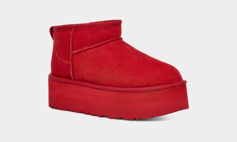 Red Ugg Classic Ultra Mini Platform Women's Boots | South Africa-1576328