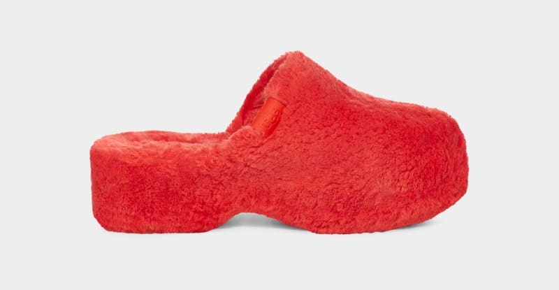 Red Ugg Fuzz Sugar Clog Women\'s Slippers | South Africa-1265783