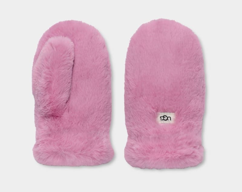 Rose Ugg Faux Fur Kids' Mittens | South Africa-4395182