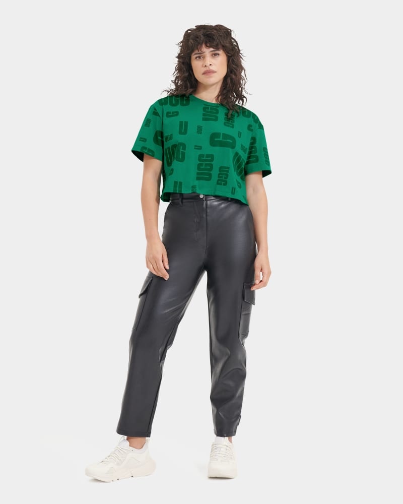 Turquoise Green Ugg Britany Cropped Scatter Women's Tee | South Africa-5407398