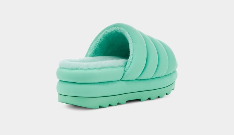 Turquoise Ugg Maxi Women's Slides | South Africa-6254130