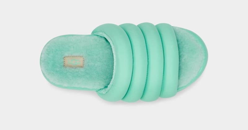 Turquoise Ugg Maxi Women's Slides | South Africa-6254130