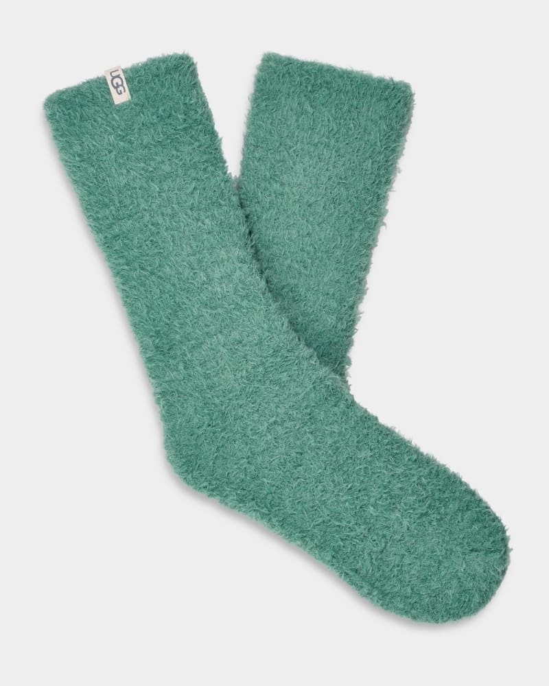 Turquoise Ugg Teddi Cozy Crew Women\'s Socks | South Africa-4921835