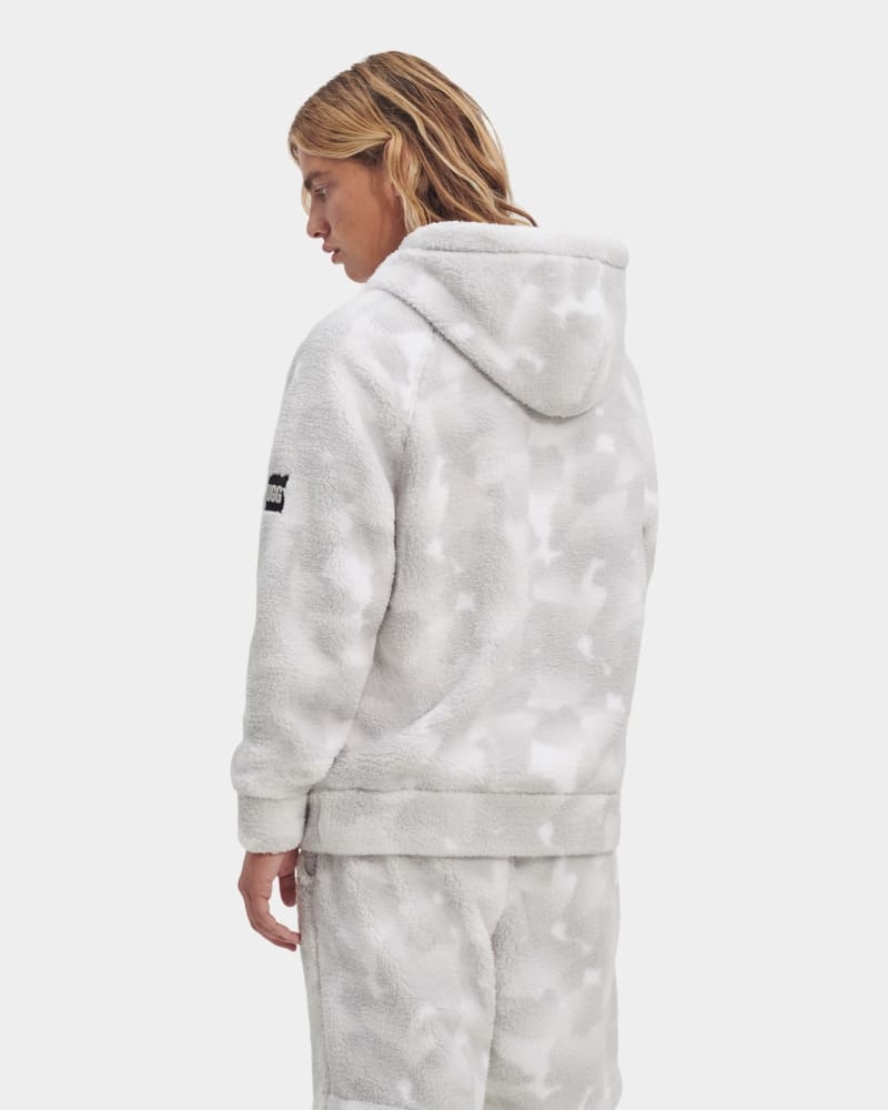 White Camo Ugg Dannen Sherpa Men's Hoodie | South Africa-1657203