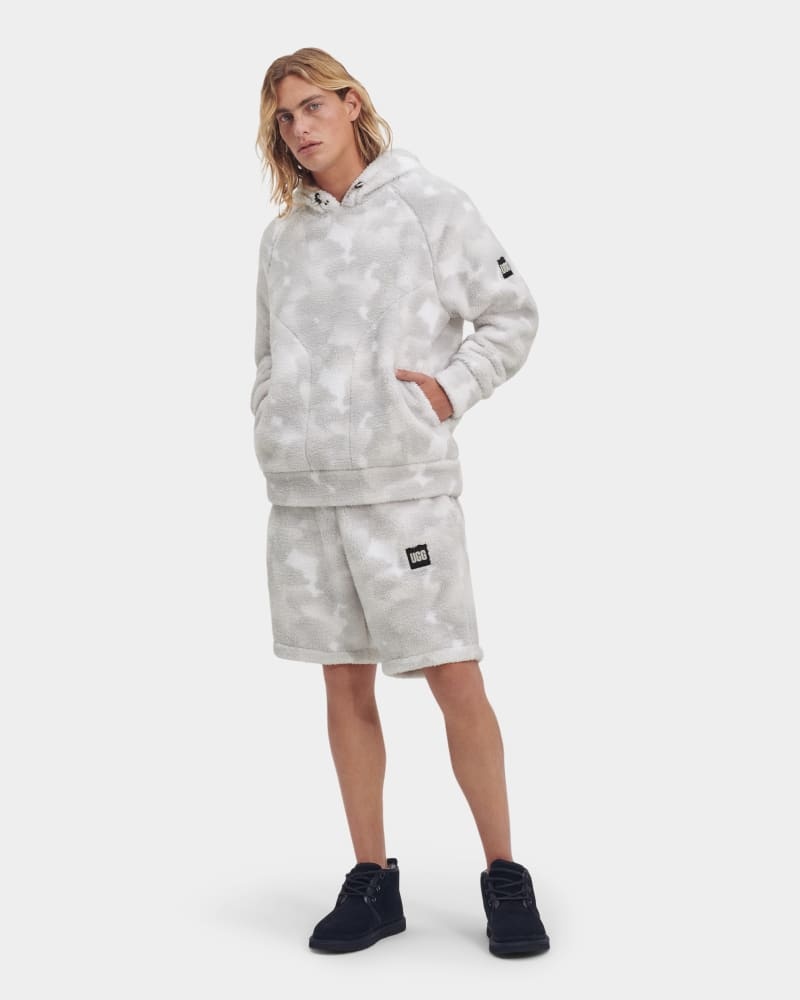 White Camo Ugg Dannen Sherpa Men's Hoodie | South Africa-1657203