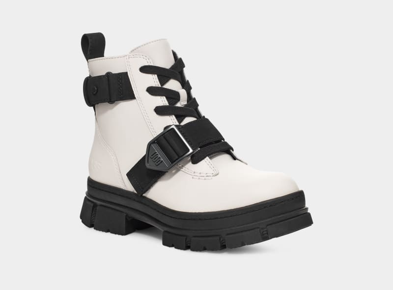 White Ugg Ashton Lace Up Women's Ankle Boots | South Africa-0716925