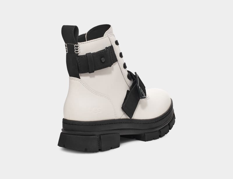 White Ugg Ashton Lace Up Women's Ankle Boots | South Africa-0716925