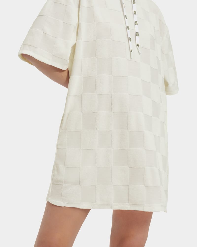 White Ugg Kassey Hooded Check Women's Dress | South Africa-8750421