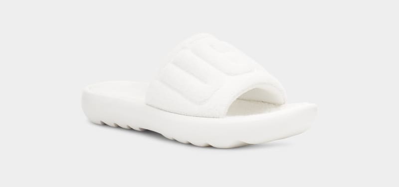 White Ugg Mini Women's Slides | South Africa-1270946