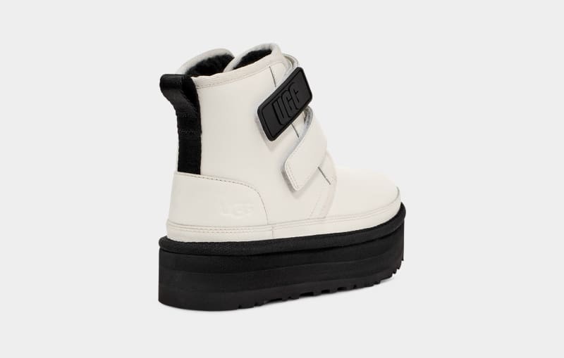 White Ugg Neumel Platform Leather Kids' Boots | South Africa-2307591