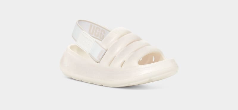 White Ugg Sport Yeah Glitter Kids' Slippers | South Africa-6380157