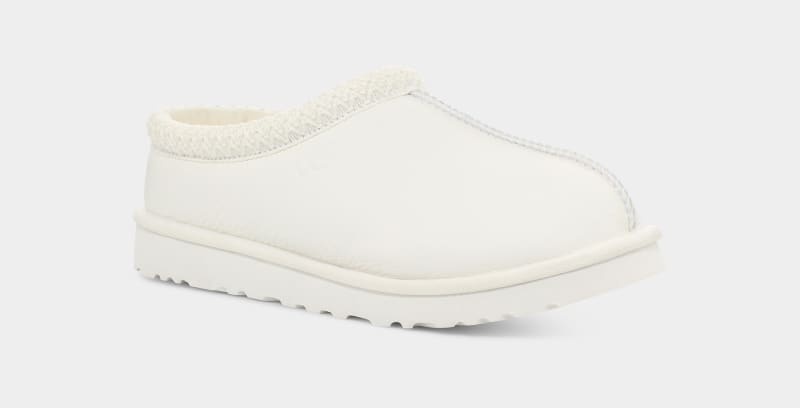 White Ugg Tasman Leather Men's Slippers | South Africa-5178096