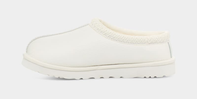 White Ugg Tasman Leather Men's Slippers | South Africa-5178096