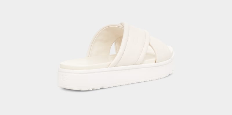 White Ugg Zayne Crossband Women's Slides | South Africa-4501239