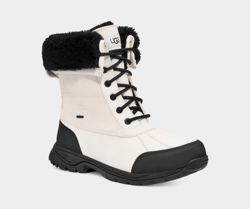 White / Black Ugg Butte Men's Winter Boots | South Africa-8216053