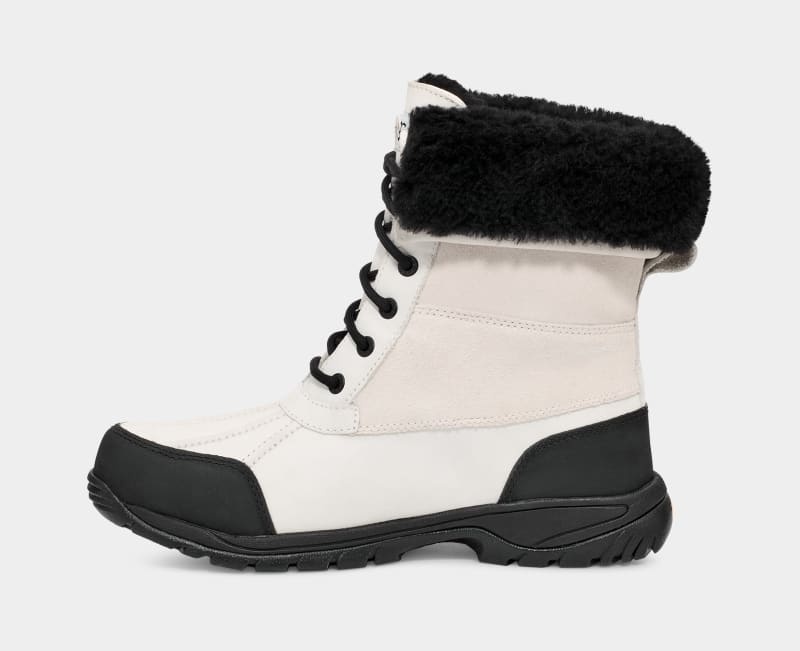 White / Black Ugg Butte Men's Winter Boots | South Africa-8216053