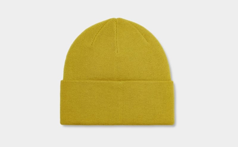 Yellow Ugg 3d Graphic Logo Women's Beanie | South Africa-7062439