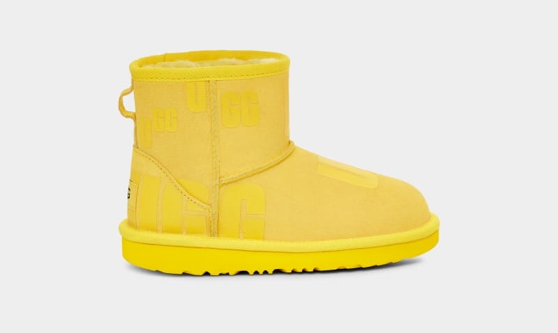 Yellow Ugg Classic Mini Scatter Graphic Kids\' Boots | South Africa-0325761