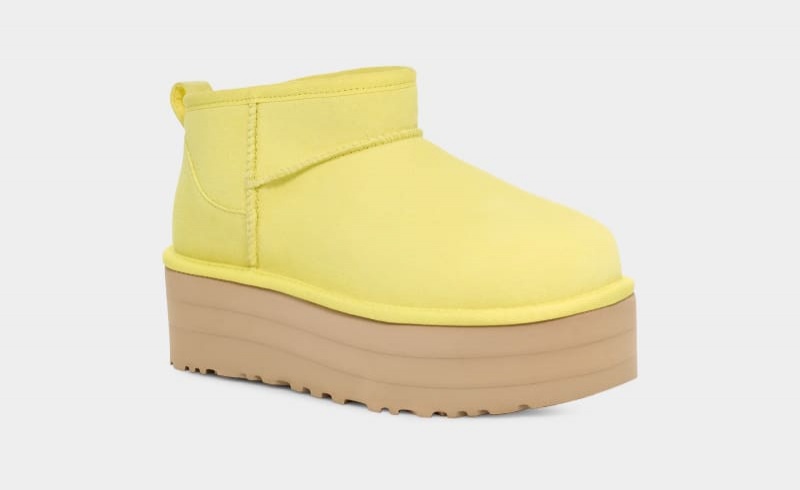 Yellow Ugg Classic Ultra Mini Platform Women's Boots | South Africa-4932786