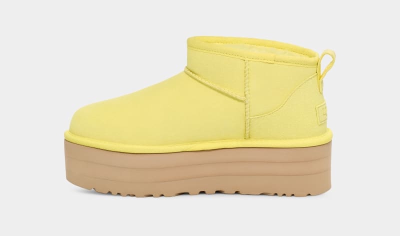 Yellow Ugg Classic Ultra Mini Platform Women's Boots | South Africa-4932786