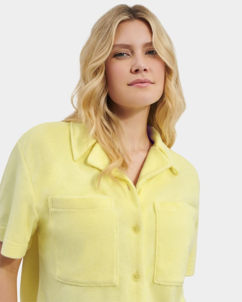 Yellow Ugg Saniyah Short Sleeve Buttondown Women's Shirts | South Africa-7160385