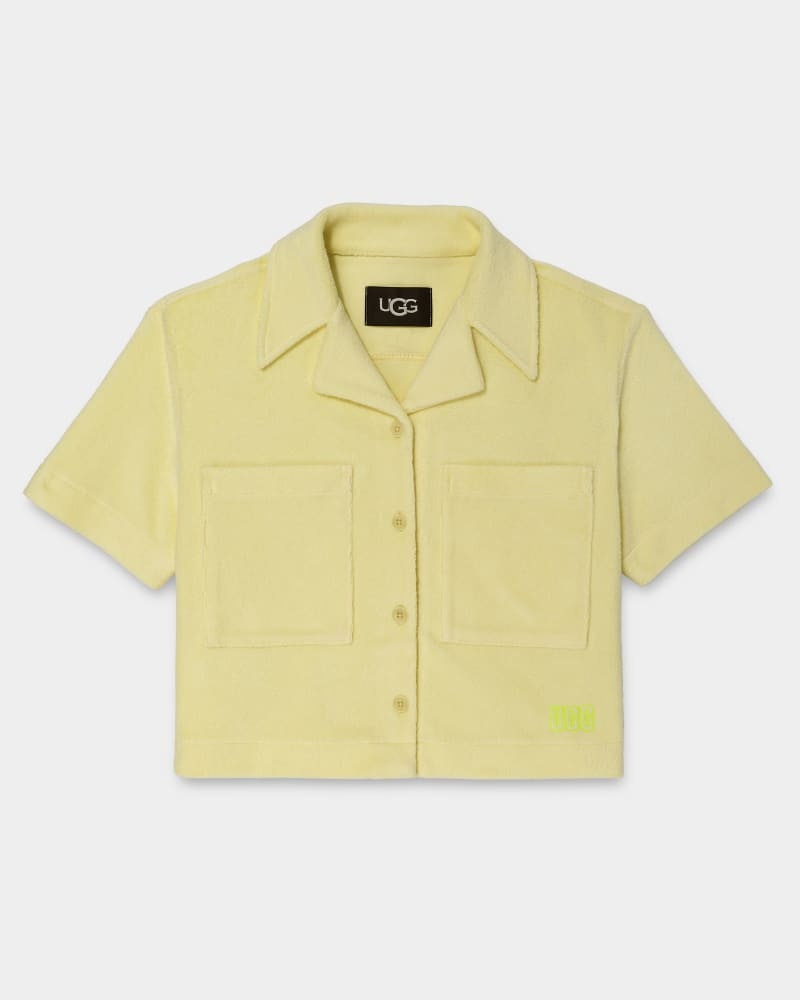 Yellow Ugg Saniyah Short Sleeve Buttondown Women's Shirts | South Africa-7160385